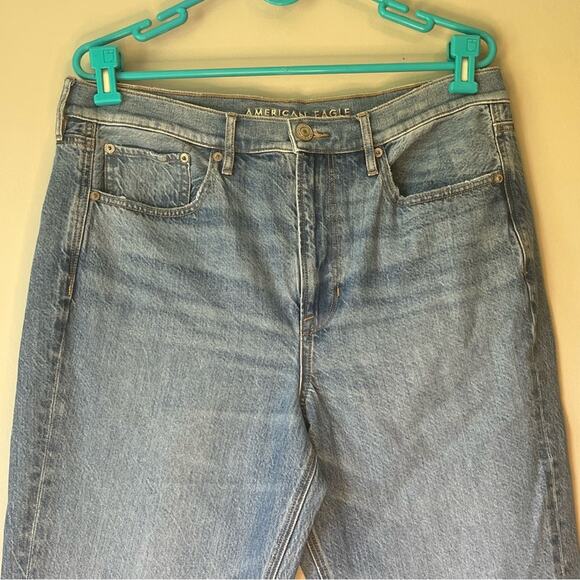 American Eagle Light Wash Distressed Flare Jean Size 12 Long - Picture 7 of 13